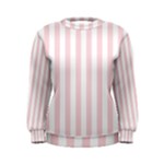 Vertical Stripes - White and Pale Pink Women s Sweatshirt