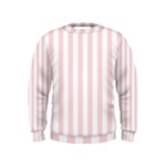 Vertical Stripes - White and Pale Pink Kid s Sweatshirt