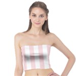 Vertical Stripes - White and Pale Pink Tube Top