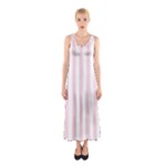 Vertical Stripes - White and Pale Pink Full Print Maxi Dress