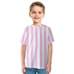 Vertical Stripes - White and Classic Rose Pink Kid s Sport Mesh Tee