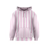 Vertical Stripes - White and Classic Rose Pink Kid s Zipper Hoodie