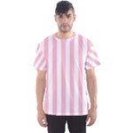 Vertical Stripes - White and Pink Men s Sport Mesh Tee