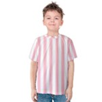 Vertical Stripes - White and Pink Kid s Cotton Tee