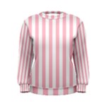 Vertical Stripes - White and Pink Women s Sweatshirt