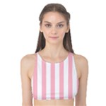 Vertical Stripes - White and Pink Tank Bikini Top