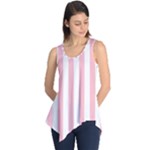 Vertical Stripes - White and Pink Sleeveless Tunic