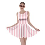 Vertical Stripes - White and Pink Skater Dress