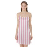 Vertical Stripes - White and Pink Satin Night Slip