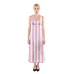 Vertical Stripes - White and Pink Full Print Maxi Dress