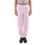 Vertical Stripes - White and Pink Women s Jogger Sweatpants