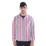 Vertical Stripes - White and Pink Wind Breaker (Men)