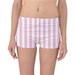 Vertical Stripes - White and Pink Reversible Boyleg Bikini Bottoms