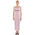 Vertical Stripes - White and Cherry Blossom Pink Fitted Maxi Dress