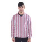 Vertical Stripes - White and Cherry Blossom Pink Wind Breaker (Men)