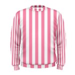 Vertical Stripes - White and Flamingo Pink Men s Sweatshirt