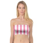 Vertical Stripes - White and Flamingo Pink Bandeau Top