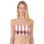 Vertical Stripes - White and Coral Pink Bandeau Top