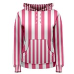 Vertical Stripes - White and Dark Pink Women s Pullover Hoodie