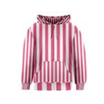 Vertical Stripes - White and Dark Pink Kid s Zipper Hoodie