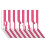 Vertical Stripes - White and Dark Pink #1 DAD 3D Greeting Card (8x4)