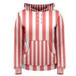 Vertical Stripes - White and Pastel Red Women s Pullover Hoodie