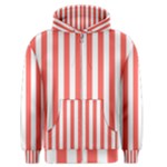 Vertical Stripes - White and Pastel Red Men s Zipper Hoodie