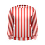 Vertical Stripes - White and Pastel Red Women s Sweatshirt