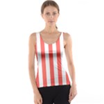 Vertical Stripes - White and Pastel Red Tank Top