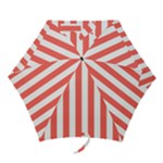 Vertical Stripes - White and Pastel Red Mini Umbrella