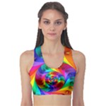 Psychedelic Rainbow Spiral  Sports Bra