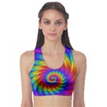 Psychedelic Rainbow Spiral  Sports Bra