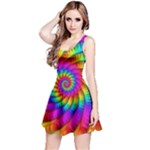 Psychedelic Fractal Rainbow Spiral  Reversible Sleeveless Dress