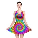 Psychedelic Fractal Rainbow Spiral  Reversible Skater Dress