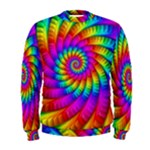 Psychedelic Fractal Rainbow Spiral  Men s Sweatshirt