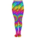 Psychedelic Fractal Rainbow Spiral  Tights