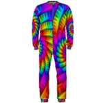 Psychedelic Fractal Rainbow Spiral  OnePiece Jumpsuit (Men)