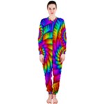 Psychedelic Fractal Rainbow Spiral  OnePiece Jumpsuit (Ladies)