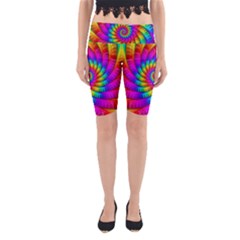 Psychedelic Fractal Rainbow Spiral  Yoga Cropped Leggings from ArtsNow.com