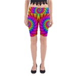 Psychedelic Fractal Rainbow Spiral  Yoga Cropped Leggings