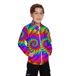 Psychedelic Fractal Rainbow Spiral  Wind Breaker (Kids)