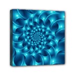 Glossy Light Blue Spiral Fractal Mini Canvas 6  x 6  (Stretched)