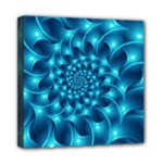 Glossy Light Blue Spiral Fractal Mini Canvas 8  x 8  (Stretched)