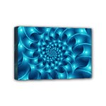 Glossy Light Blue Spiral Fractal Mini Canvas 6  x 4  (Stretched)