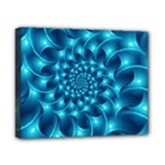 Glossy Light Blue Spiral Fractal Canvas 10  x 8  (Stretched)