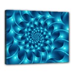 Glossy Light Blue Spiral Fractal Canvas 20  x 16  (Stretched)