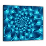 Glossy Light Blue Spiral Fractal Canvas 24  x 20  (Stretched)