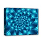 Glossy Light Blue Spiral Fractal Deluxe Canvas 14  x 11  (Stretched)