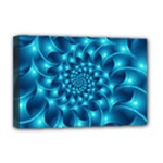 Glossy Light Blue Spiral Fractal Deluxe Canvas 18  x 12  (Stretched)