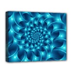 Glossy Light Blue Spiral Fractal Deluxe Canvas 20  x 16  (Stretched)